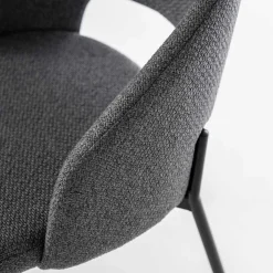 Stühle aus Strukturstoff Grau - Makimona (2er Set)