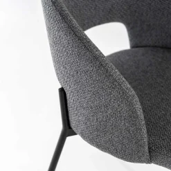 Stühle aus Strukturstoff Grau - Makimona (2er Set)