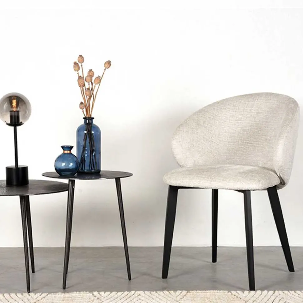 Stühle in Cremeweiß Struktursamt - Levetreal (2er Set)