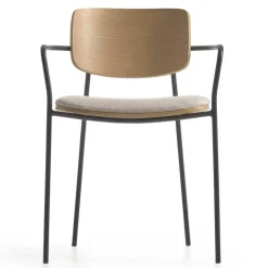 Stühle in Eiche & Beige & Schwarz - Salute (4er Set)