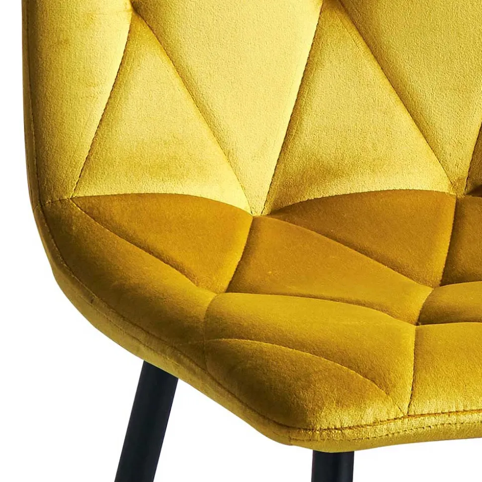 Stühle in Gelb Samtbezug - Bernadi (4er Set)