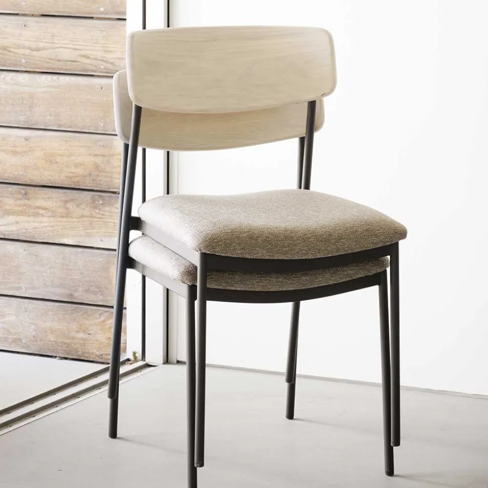 Stühle mit Polstersitz in Beige - Gora (2er Set)