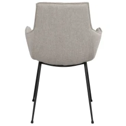 Stoff Armlehnenstuhl in Hellgrau - Jackon (2er Set)