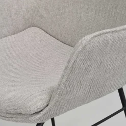 Stoff Armlehnenstuhl in Hellgrau - Jackon (2er Set)