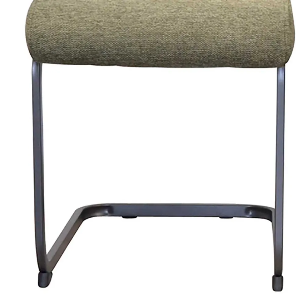 Stoff Freischwinger Stühle in Oliv Grün - Maximo (4er Set)