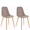 Stoff Schalenstühle in Hellbraun - Murcy (2er Set)