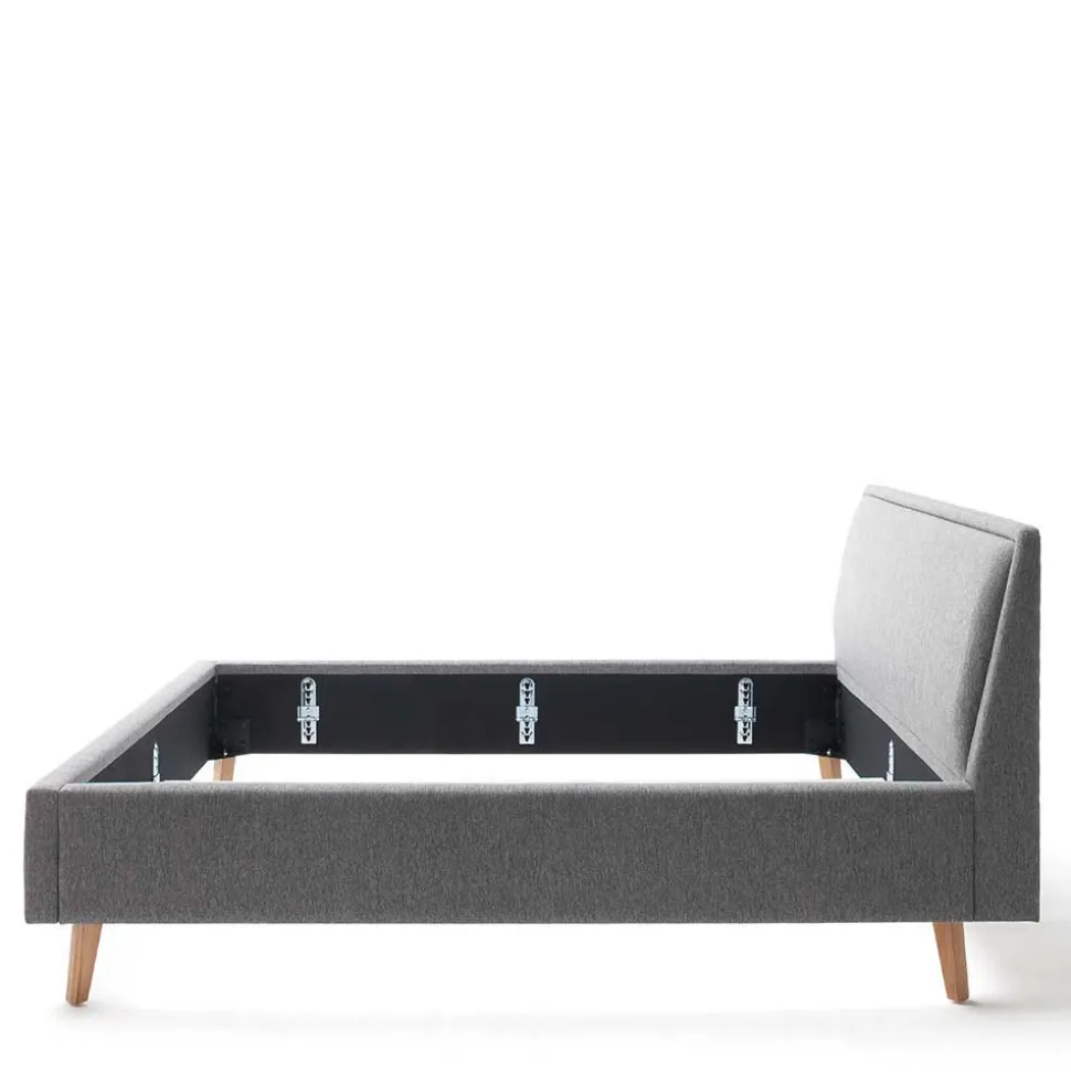 Stoffbett im Skandinavischen Stil in Grau - Cepter