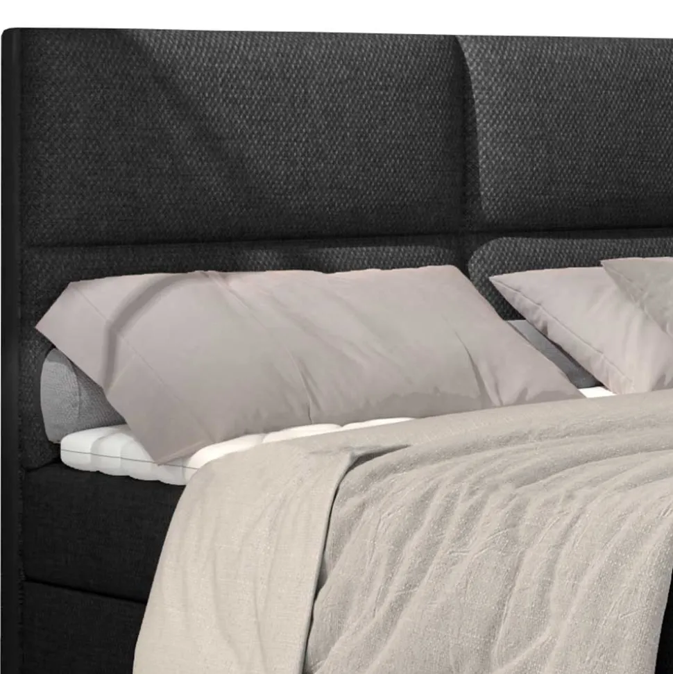 Stoffbett in Dunkelgrau mit Stauraum - Detroit