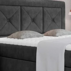 Stoffbett in Dunkelgrau Vintage Optik - Culvanella