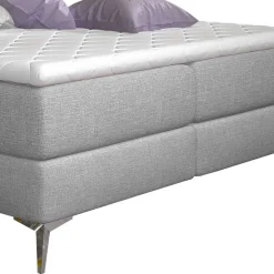 Stoffbett mit Stauraum in Grau - Rentascia