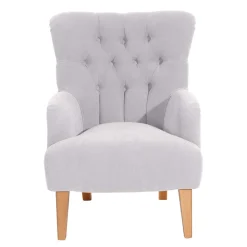 Stoffsessel aus Velours in Silbergrau - Jennva