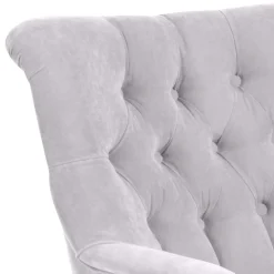 Stoffsessel aus Velours in Silbergrau - Jennva