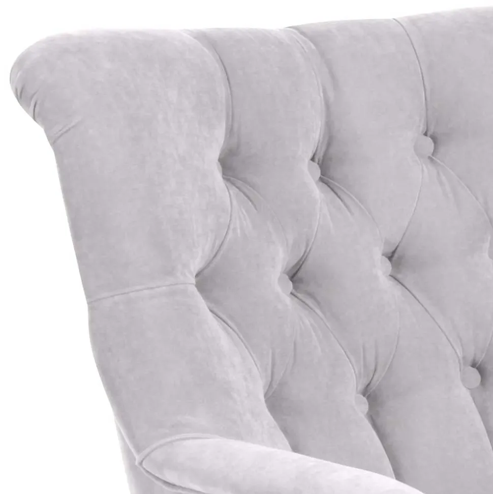 Stoffsessel aus Velours in Silbergrau - Jennva