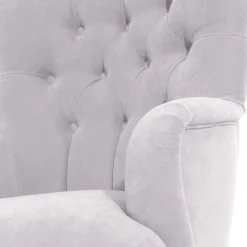 Stoffsessel aus Velours in Silbergrau - Jennva