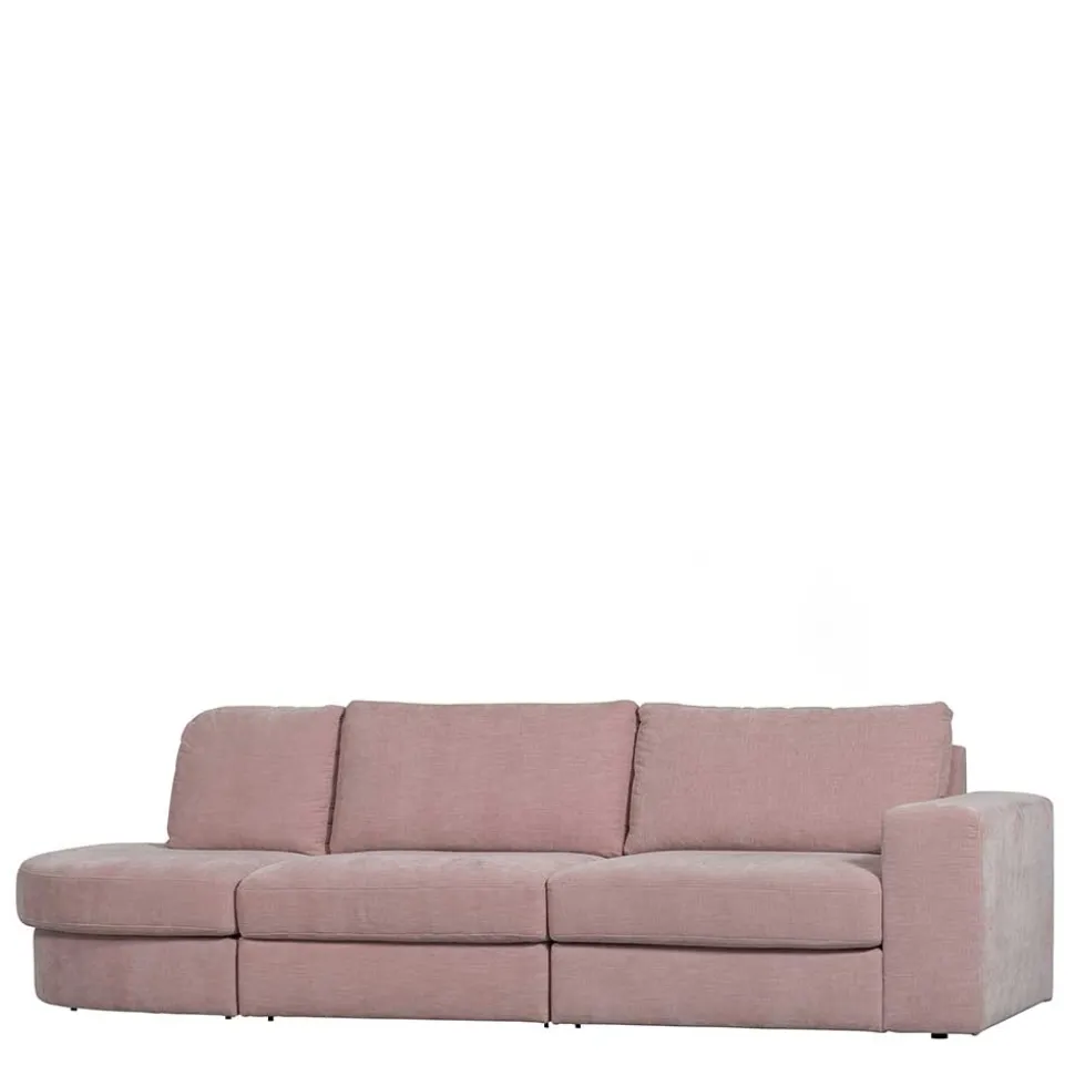 Stoffsofa mit Armlehne rechts in Rosa - Jilatov