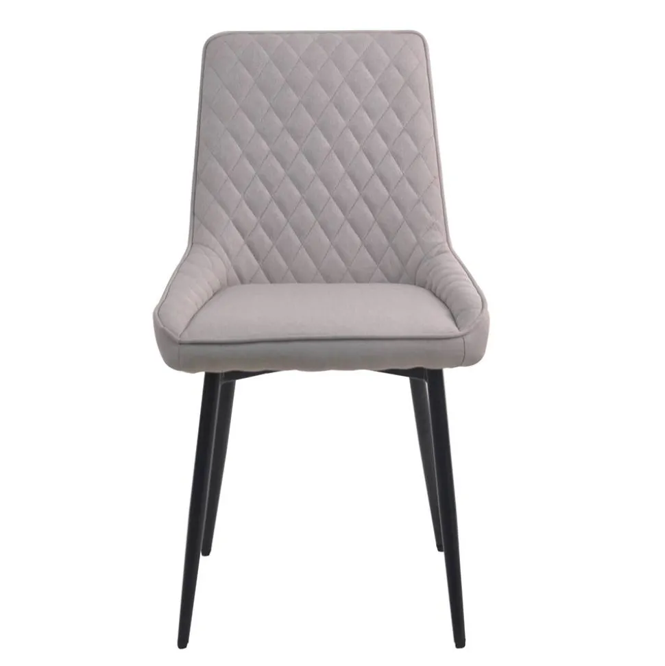 Stoffstühle in hellem Grau - Manchester (2er Set)