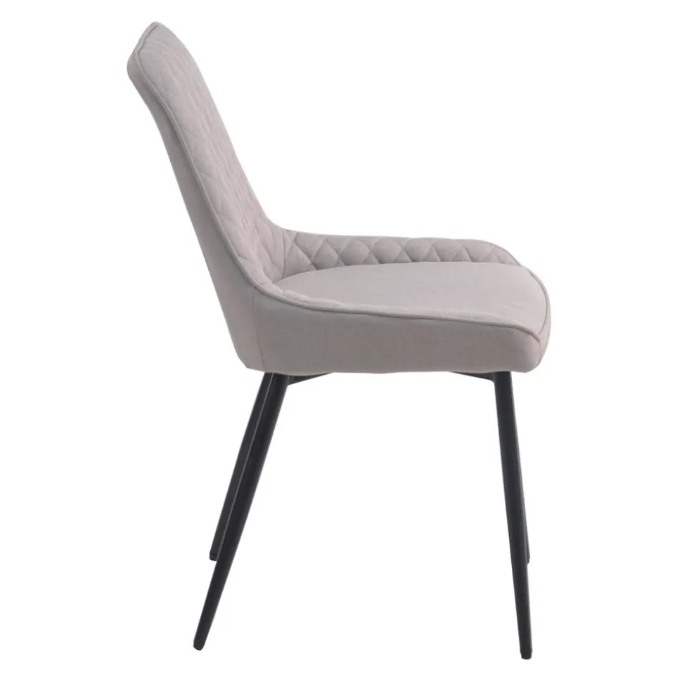 Stoffstühle in hellem Grau - Manchester (2er Set)