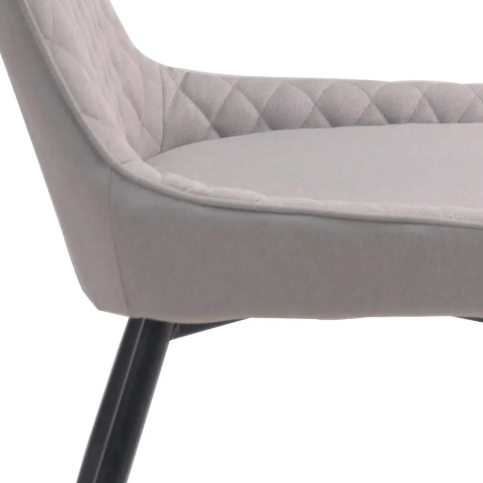 Stoffstühle in hellem Grau - Manchester (2er Set)