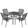 Streckmetall Tischgruppe in Anthrazit - Comanos (fünfteilig)