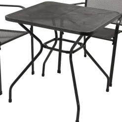 Streckmetall Tischgruppe in Anthrazit - Comanos (fünfteilig)