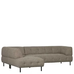 Strukturstoff Eckcouch in Hellbraun - Hyponios