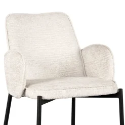 Stuhl in Cremeweiß Struktursamt - Propanja (2er Set)