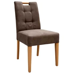 Stuhl in Taupe Microfaser - Adison (2er Set)