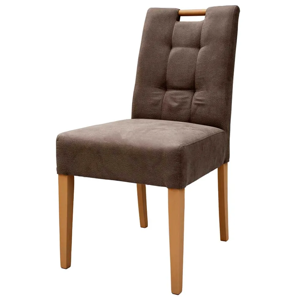 Stuhl in Taupe Microfaser - Adison (2er Set)