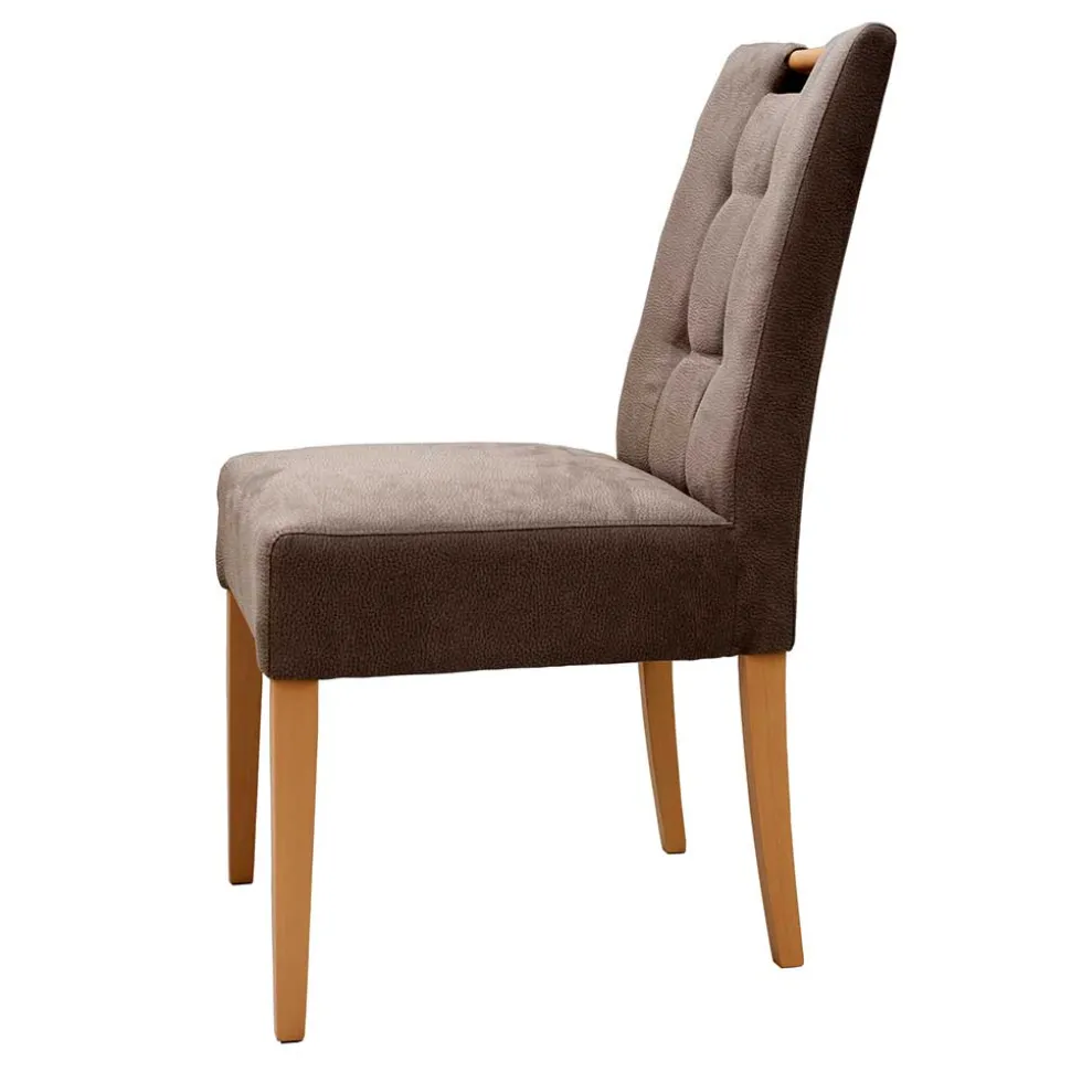 Stuhl in Taupe Microfaser - Adison (2er Set)