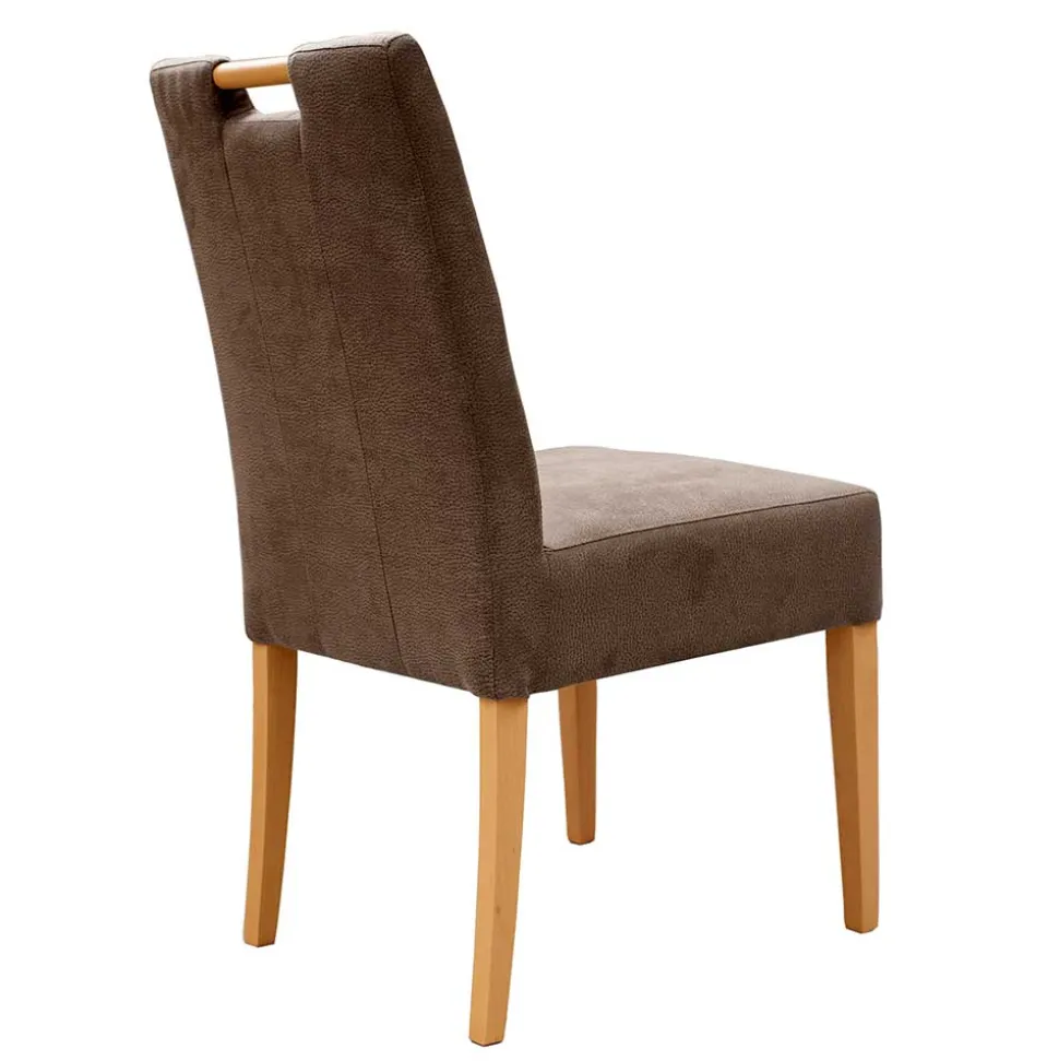 Stuhl in Taupe Microfaser - Adison (2er Set)