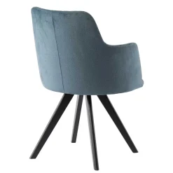 Stuhl mit Armlehnen in Blau Webstoff - Romance