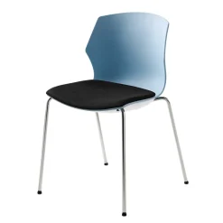 Stuhl zum Stapeln in Blaugrau & Schwar - Kedniel