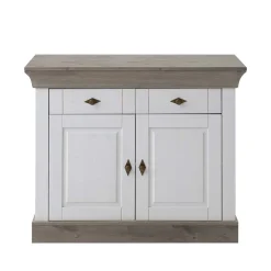 Stylische Flur Kommode Mirandesca in Weiß Grau