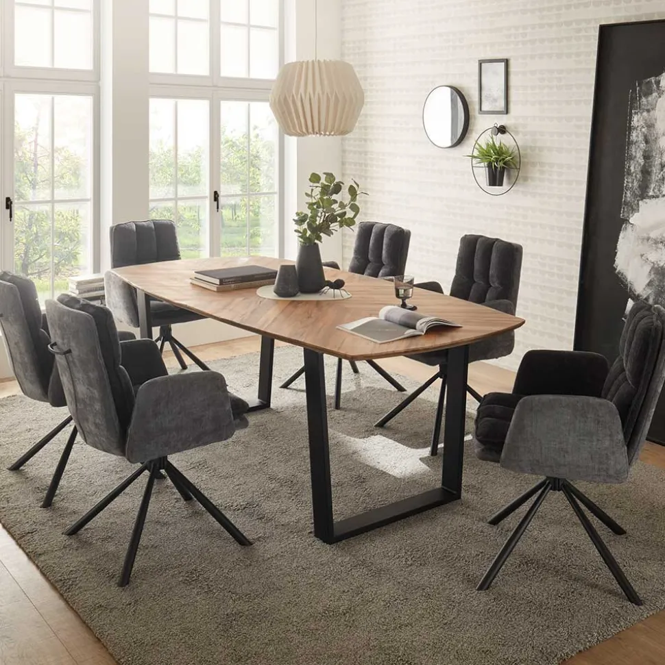 Stylischer Tischsessel auf Drehgestell - Cavan (2er Set)