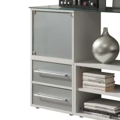 Stylisches Stauraum Möbel in Weiß & Silber - Imtrador