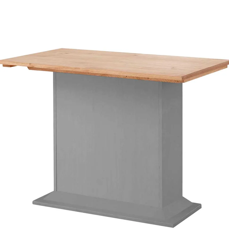 Säulen-Esstisch in Kieferfarben und Grau - Bernau