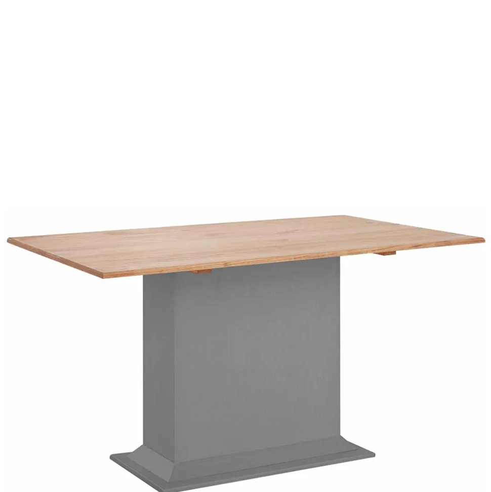 Säulen-Esstisch in Kieferfarben und Grau - Bernau