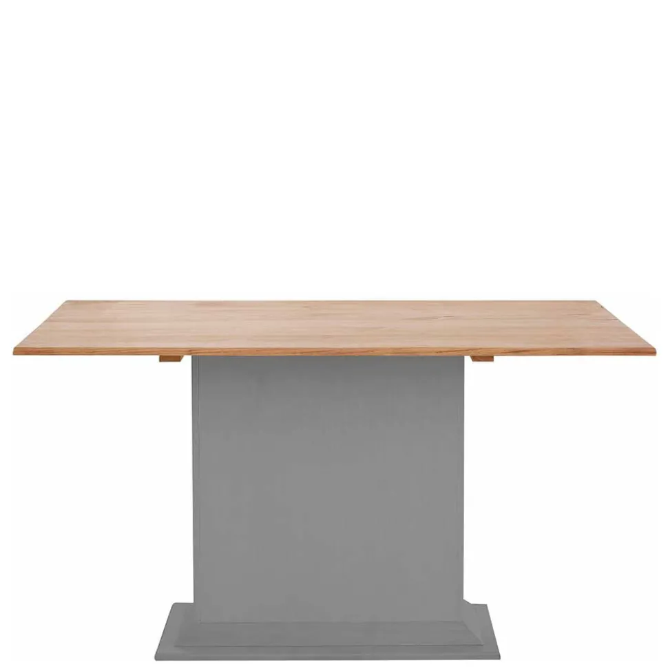 Säulen-Esstisch in Kieferfarben und Grau - Bernau