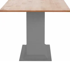 Säulen-Esstisch in Kieferfarben und Grau - Bernau
