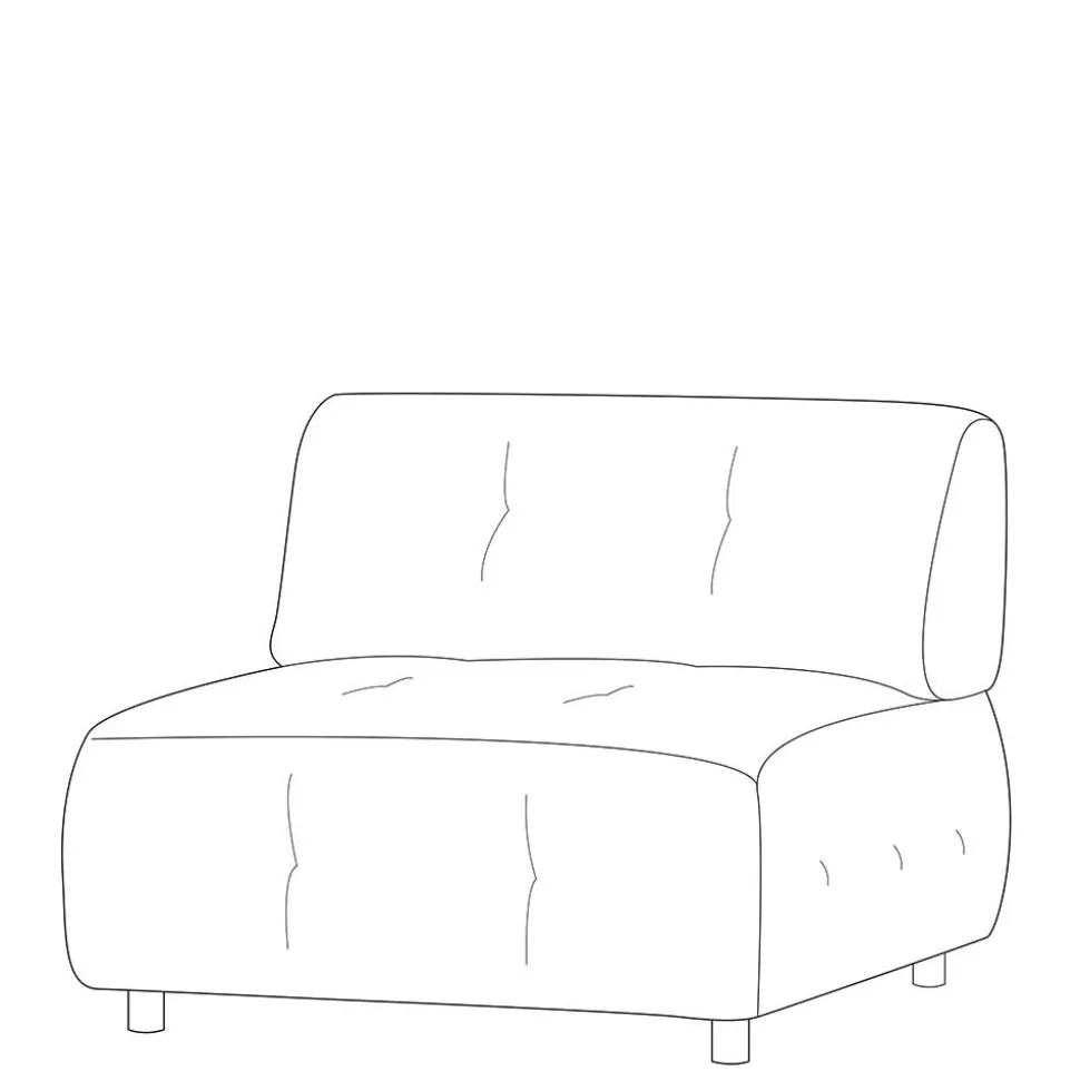 Systemcouch Einsitzer in Graugrün Chenille - Aramato