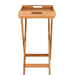 Tablett Tisch aus Teak Massivholz - Muldivian