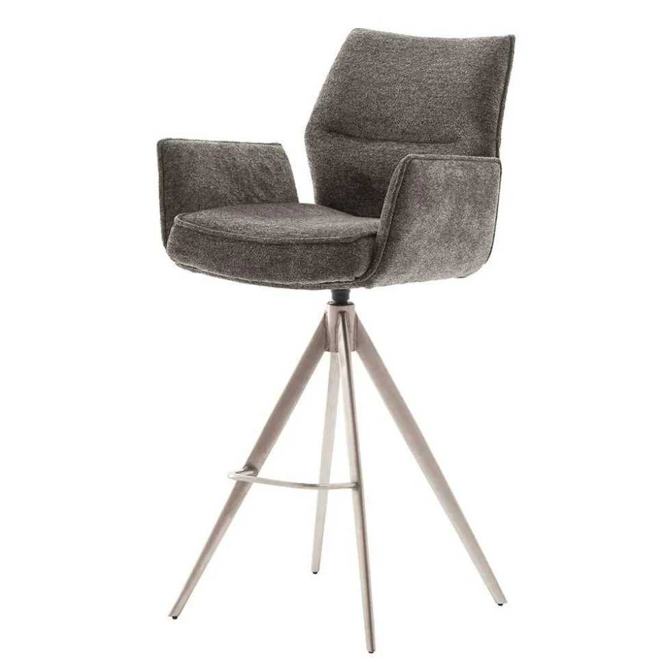 Taschenfederkern-Barstühle mit Armlehnen - Swanda (2er Set)