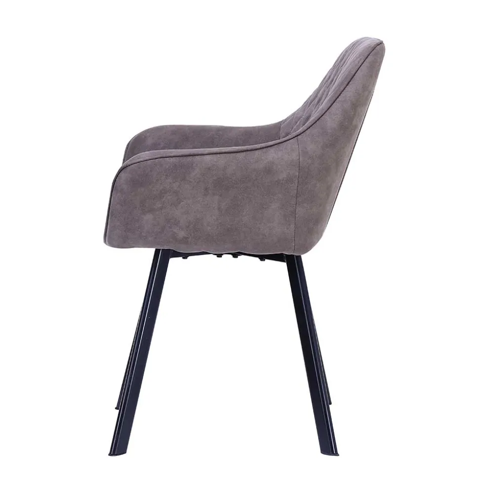 Taupe Esstischstuhl mit Armlehnen - Arvita (2er Set)