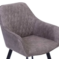 Taupe Esstischstuhl mit Armlehnen - Arvita (2er Set)