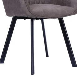 Taupe Esstischstuhl mit Armlehnen - Arvita (2er Set)