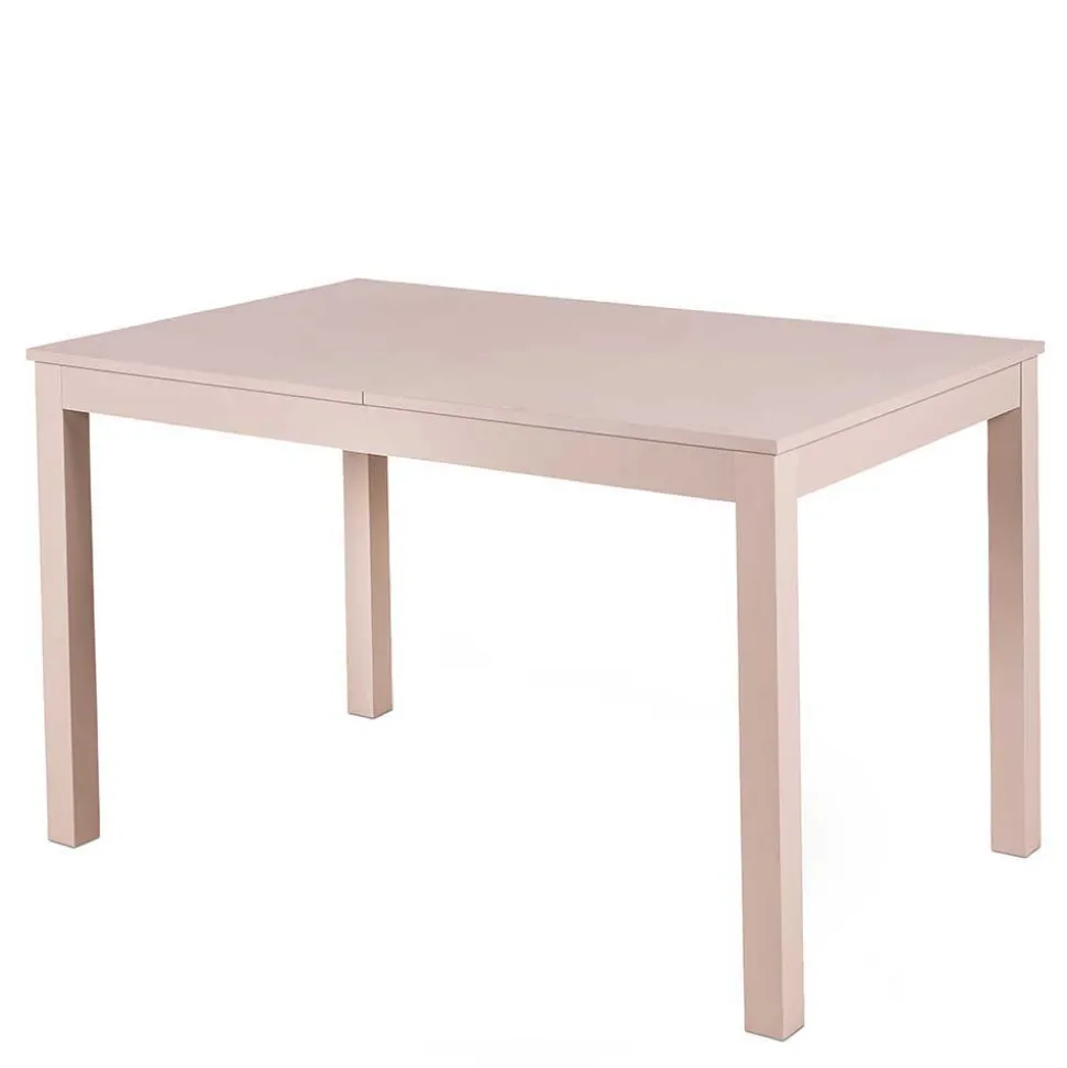 Taupefarbener Esstisch mit 2 Einlegeplatten Bino aus Holz teilmassiv