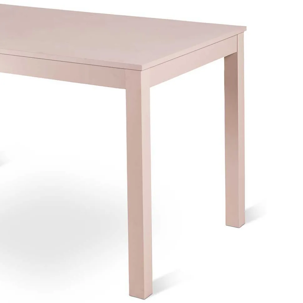 Taupefarbener Esstisch mit 2 Einlegeplatten Bino aus Holz teilmassiv