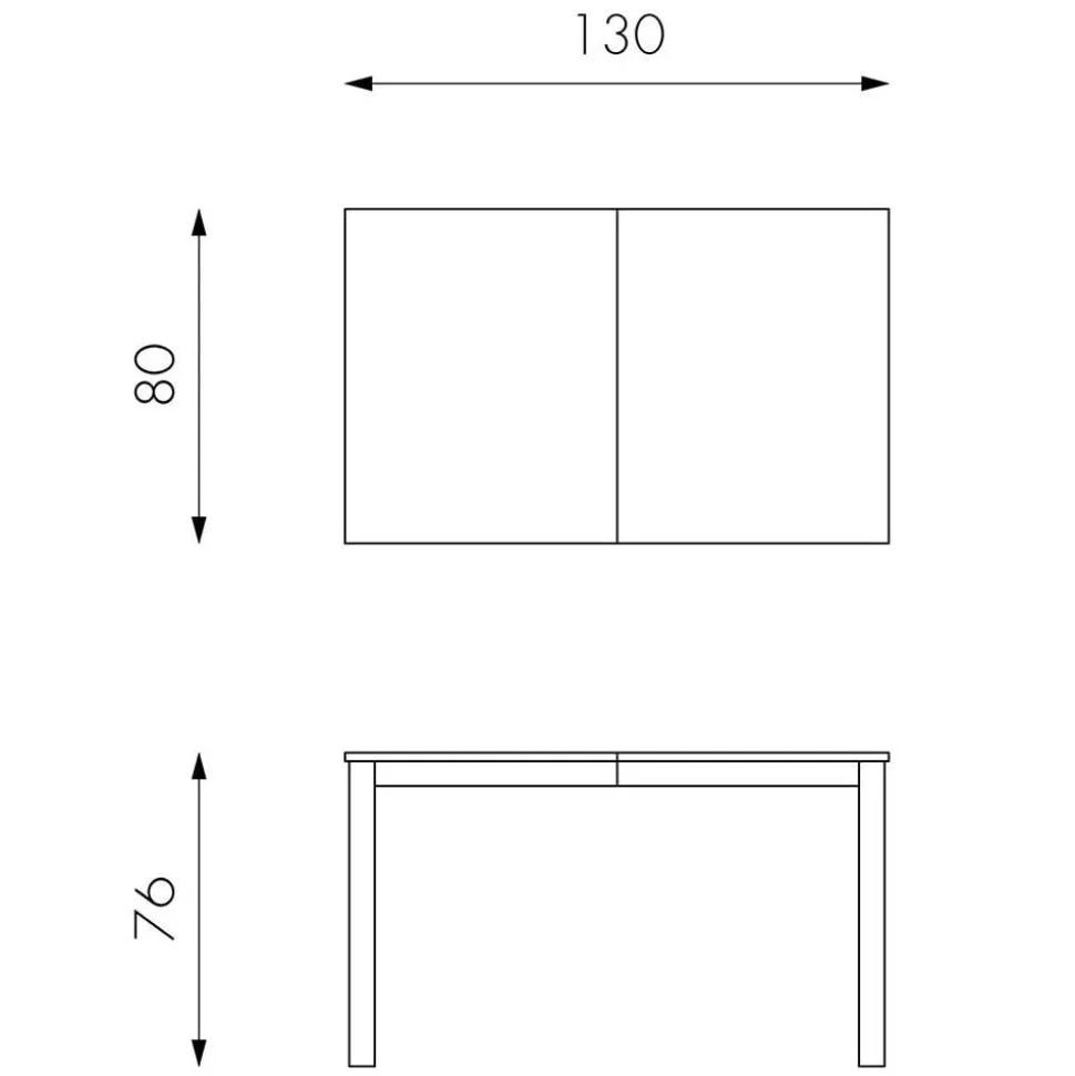 Taupefarbener Esstisch mit 2 Einlegeplatten Bino aus Holz teilmassiv