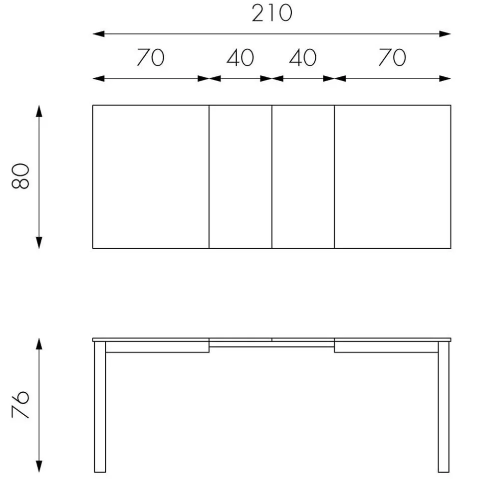 Taupefarbener Esstisch mit 2 Einlegeplatten Bino aus Holz teilmassiv