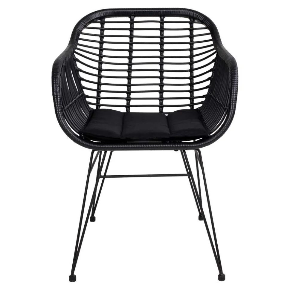 Teak Altholz Tisch & Kunstrattan Stühle - Dariofa (siebenteilig)